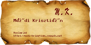 Módi Krisztián névjegykártya