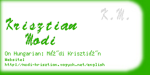 krisztian modi business card